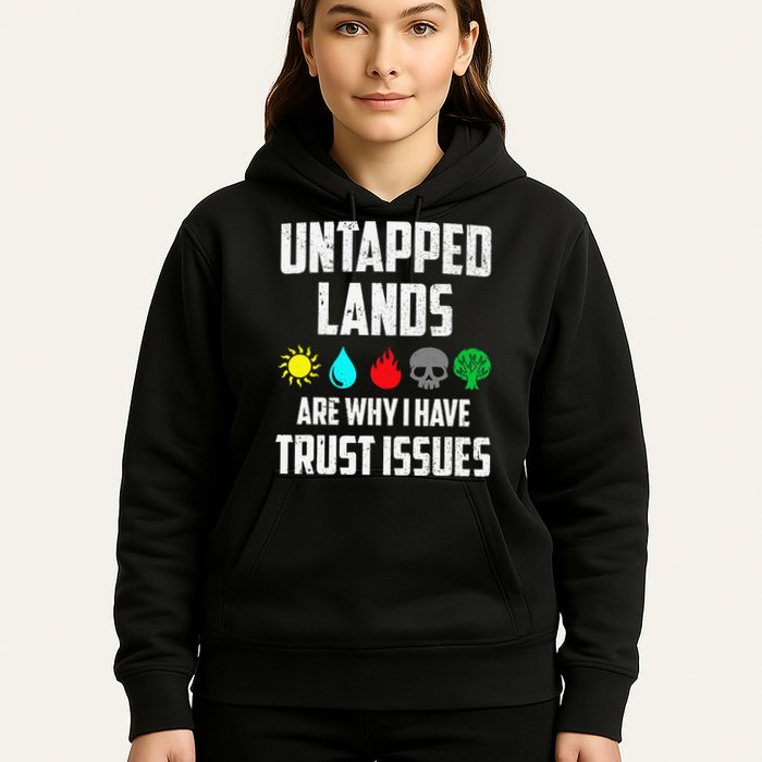 Untapped Lands Trust Issues Magic Funny Geek Tcg Classic Fit Hoodie