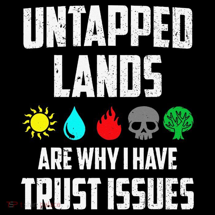 Untapped Lands Trust Issues Magic Funny Geek Tcg Classic Fit Apron
