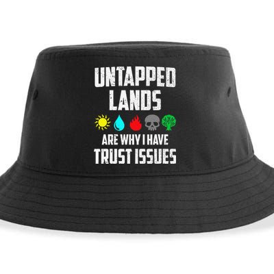Untapped Lands Trust Issues Magic Funny Geek Tcg Classic Fit Sustainable Bucket Hat