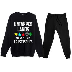 Untapped Lands Trust Issues Magic Funny Geek Tcg Classic Fit Premium Crewneck Sweatsuit Set