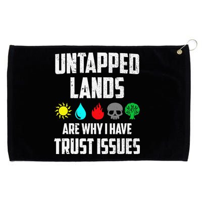 Untapped Lands Trust Issues Magic Funny Geek Tcg Classic Fit Grommeted Golf Towel