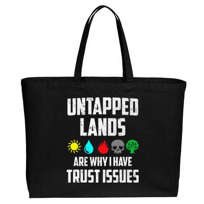 Untapped Lands Trust Issues Magic Funny Geek Tcg Classic Fit Cotton Canvas Jumbo Tote