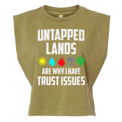 Untapped Lands Trust Issues Magic Funny Geek Tcg Classic Fit Garment-Dyed Women's Muscle Tee