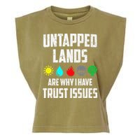 Untapped Lands Trust Issues Magic Funny Geek Tcg Classic Fit Garment-Dyed Women's Muscle Tee