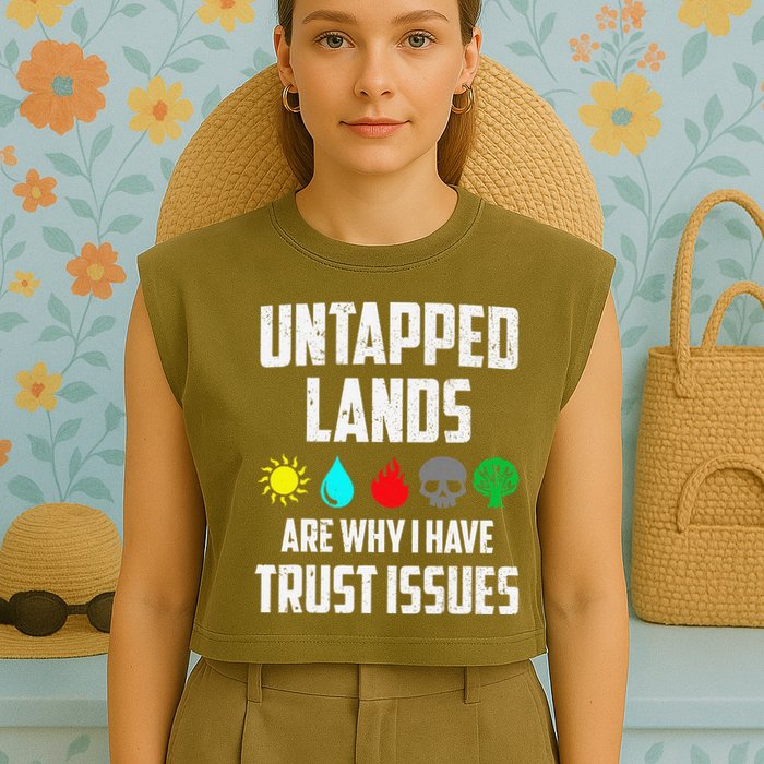 Untapped Lands Trust Issues Magic Funny Geek Tcg Classic Fit Garment-Dyed Women's Muscle Tee