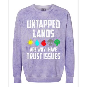 Untapped Lands Trust Issues Magic Funny Geek TCG Classic Fit Short Sleeve Black Colorblast Crewneck Sweatshirt