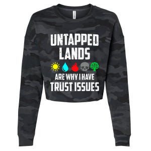 Untapped Lands Trust Issues Magic Funny Geek TCG Classic Fit Short Sleeve Black Cropped Pullover Crew