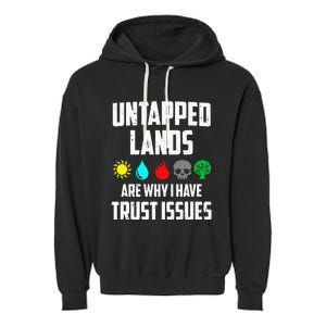 Untapped Lands Trust Issues Magic Funny Geek TCG Classic Fit Short Sleeve Black Garment-Dyed Fleece Hoodie