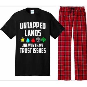 Untapped Lands Trust Issues Magic Funny Geek TCG Classic Fit Short Sleeve Black Pajama Set