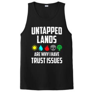 Untapped Lands Trust Issues Magic Funny Geek TCG Classic Fit Short Sleeve Black PosiCharge Competitor Tank