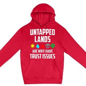 Untapped Lands Trust Issues Magic Funny Geek TCG Classic Fit Short Sleeve Black Premium Pullover Hoodie