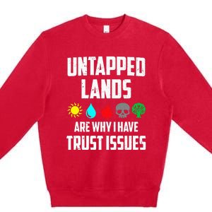 Untapped Lands Trust Issues Magic Funny Geek TCG Classic Fit Short Sleeve Black Premium Crewneck Sweatshirt