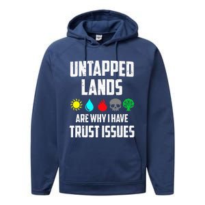 Untapped Lands Trust Issues Magic Funny Geek TCG Classic Fit Short Sleeve Black Performance Fleece Hoodie