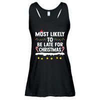 Untitledmost Likely To Be Late For Christmas Matching Family Xmas Ladies Essential Flowy Tank