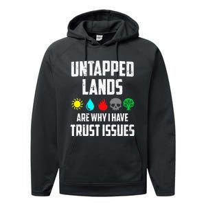 Untapped Lands Trust Issues Funny Magic Geek TCG Performance Fleece Hoodie