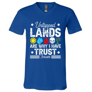 Untapped Lands Trust Issues Funny Magic Geek Tcg Gift V-Neck T-Shirt