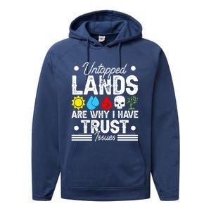 Untapped Lands Trust Issues Funny Magic Geek Tcg Gift Performance Fleece Hoodie