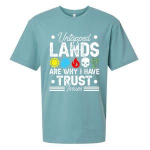 Untapped Lands Trust Issues Funny Magic Geek Tcg Gift Sueded Cloud Jersey T-Shirt