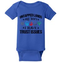 Untapped Lands Trust Issues Magic Geek Great Cool Gift Baby Bodysuit