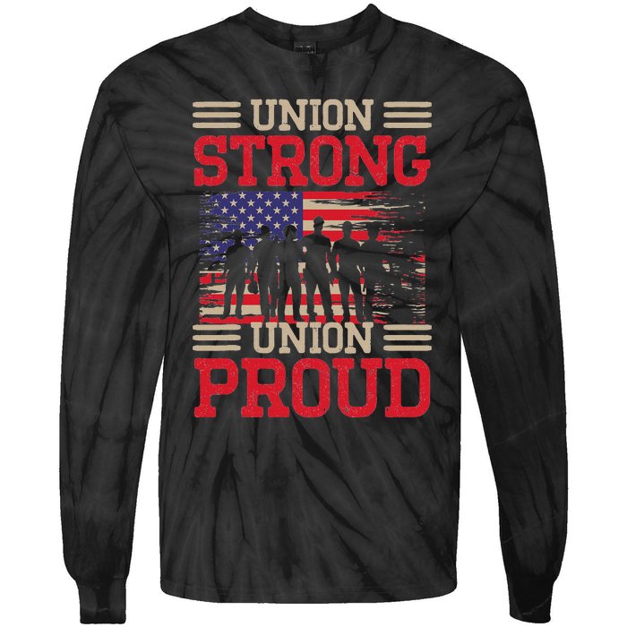 Union Laborer Union Strong Labor Union Worker Union Tie-Dye Long Sleeve Shirt