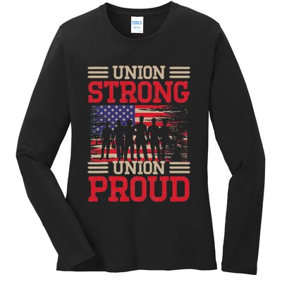 Union Laborer Union Strong Labor Union Worker Union Ladies Long Sleeve Shirt