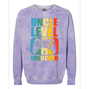 Uncle Level Unlocked Leveled Up To Uncle Promoted To Gamer Colorblast Crewneck Sweatshirt