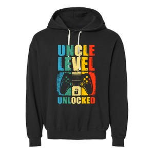 Uncle Level Unlocked Leveled Up To Uncle Promoted To Gamer Garment-Dyed Fleece Hoodie