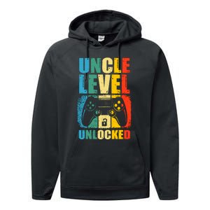 Uncle Level Unlocked Leveled Up To Uncle Promoted To Gamer Performance Fleece Hoodie