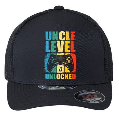 Uncle Level Unlocked Leveled Up To Uncle Promoted To Gamer Flexfit Unipanel Trucker Cap