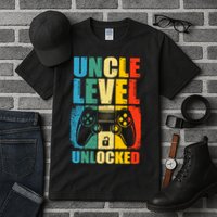 Uncle Level Unlocked Leveled Up To Uncle Promoted To Gamer Tall T-Shirt