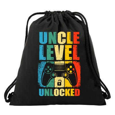 Uncle Level Unlocked Leveled Up To Uncle Promoted To Gamer Drawstring Bag