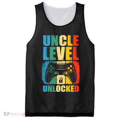Uncle Level Unlocked Leveled Up To Uncle Promoted To Gamer Mesh Reversible Basketball Jersey Tank