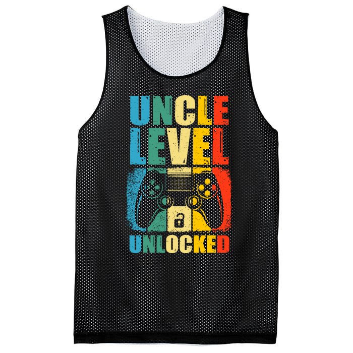 Uncle Level Unlocked Leveled Up To Uncle Promoted To Gamer Mesh Reversible Basketball Jersey Tank