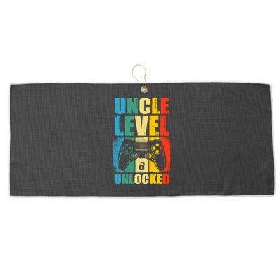 Uncle Level Unlocked Leveled Up To Uncle Promoted To Gamer Large Microfiber Waffle Golf Towel