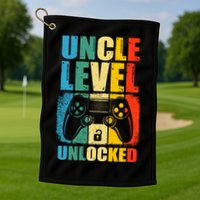 Uncle Level Unlocked Leveled Up To Uncle Promoted To Gamer Golf Towel