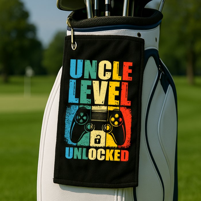 Uncle Level Unlocked Leveled Up To Uncle Promoted To Gamer Golf Towel