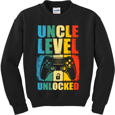 Uncle Level Unlocked Leveled Up To Uncle Promoted To Gamer Kids Sweatshirt