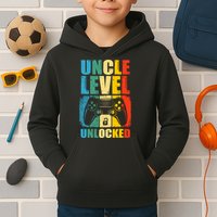 Uncle Level Unlocked Leveled Up To Uncle Promoted To Gamer Kids Hoodie
