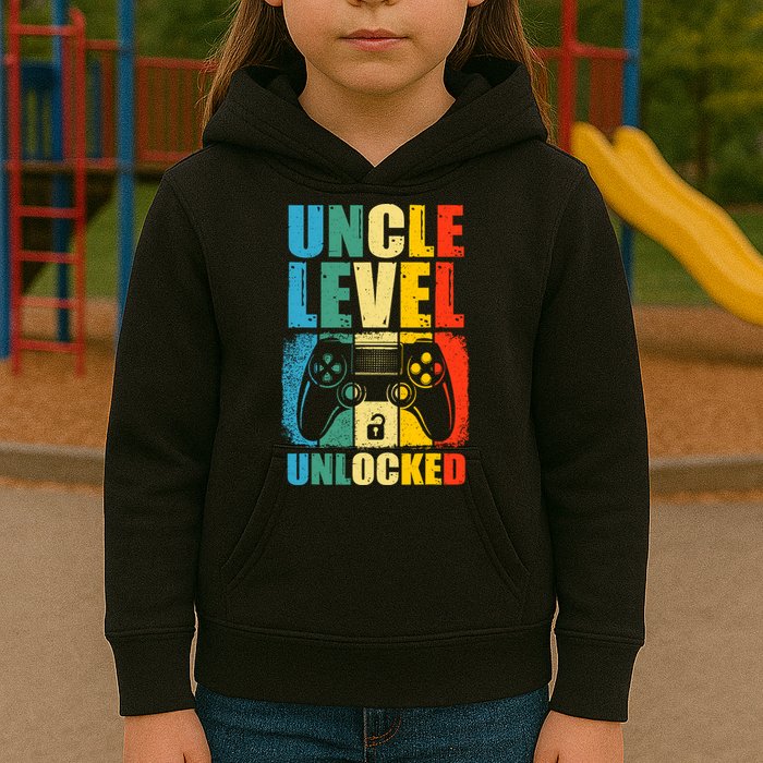 Uncle Level Unlocked Leveled Up To Uncle Promoted To Gamer Kids Hoodie