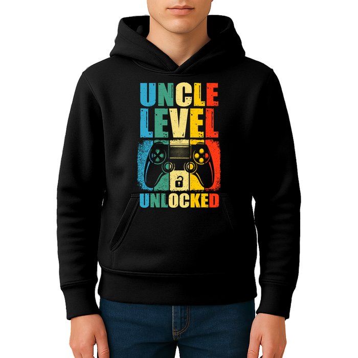 Uncle Level Unlocked Leveled Up To Uncle Promoted To Gamer Kids Hoodie