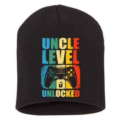 Uncle Level Unlocked Leveled Up To Uncle Promoted To Gamer Short Acrylic Beanie