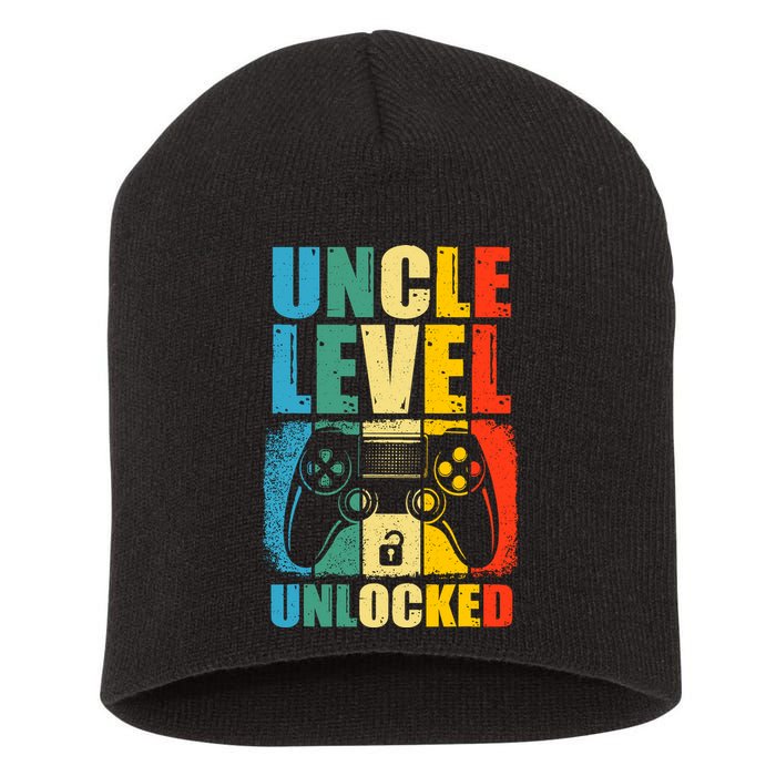 Uncle Level Unlocked Leveled Up To Uncle Promoted To Gamer Short Acrylic Beanie