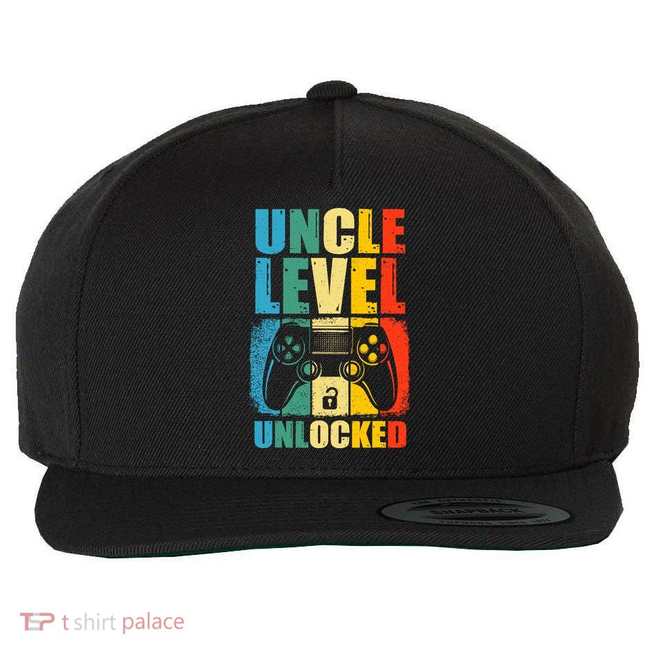 Uncle Level Unlocked Leveled Up To Uncle Promoted To Gamer Wool Snapback Cap