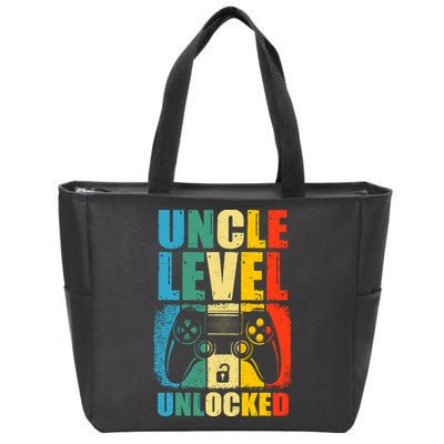 Uncle Level Unlocked Leveled Up To Uncle Promoted To Gamer Zip Tote Bag