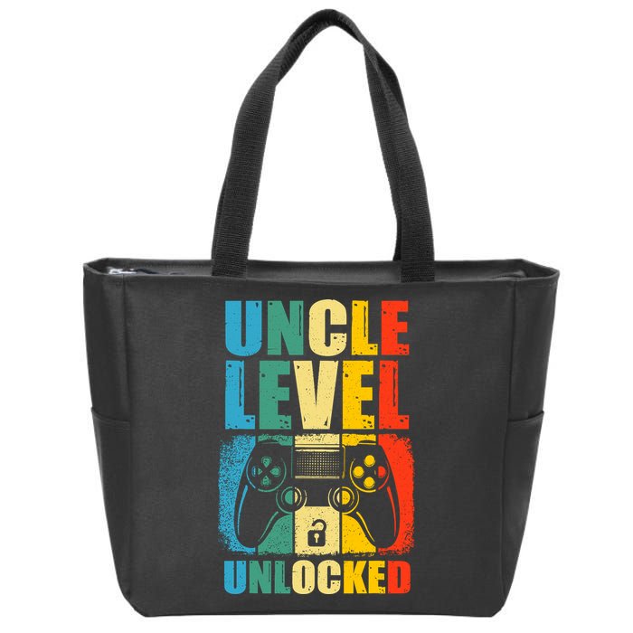 Uncle Level Unlocked Leveled Up To Uncle Promoted To Gamer Zip Tote Bag