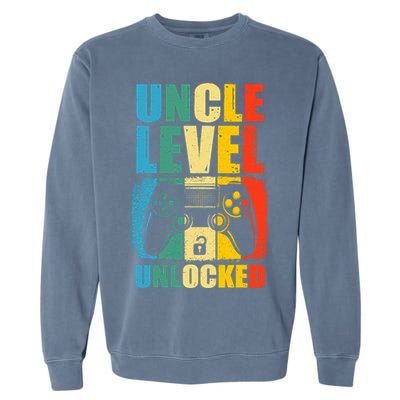 Uncle Level Unlocked Leveled Up To Uncle Promoted To Gamer Garment-Dyed Sweatshirt
