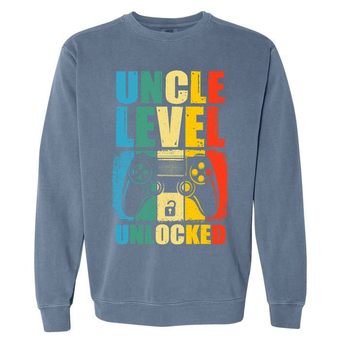 Uncle Level Unlocked Leveled Up To Uncle Promoted To Gamer Garment-Dyed Sweatshirt