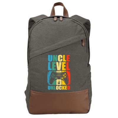 Uncle Level Unlocked Leveled Up To Uncle Promoted To Gamer Cotton Canvas Backpack