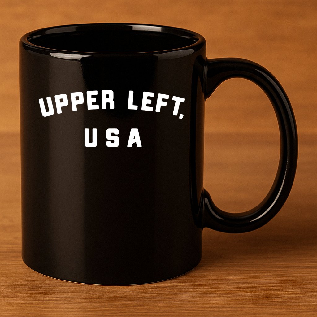 Upper Left USA 11oz C Handle Ceramic Mug