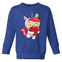 Unicorn Lovers Unicorn Heart Valentines Day Gift Toddler Sweatshirt